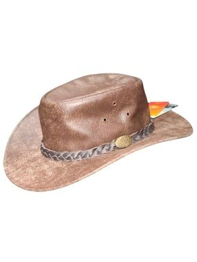 🤠👢 OUTBACK SURVIVAL GEAR *NWT* Leather Maverick Cowboy Hat Hickory | Sz M